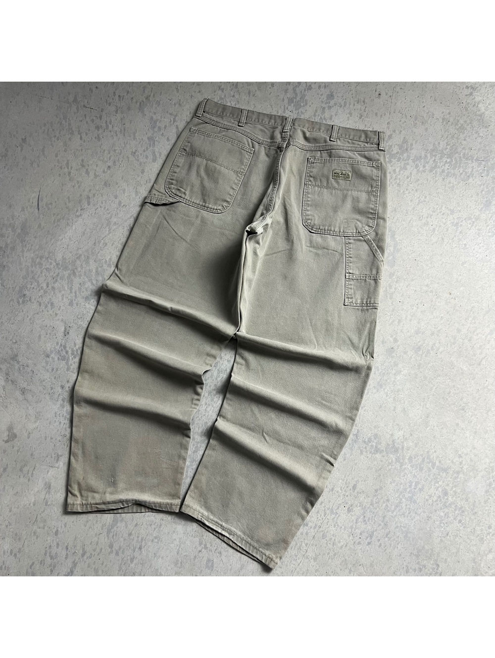 Vintage 90s Wrangler Carpenter Jeans Sz. 36X30 (Fits 34X30) Loose Baggy Tan USA
